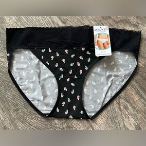 New Jockey Soft Touch Lace Bikini Panties You Pick Size Black Canes Design